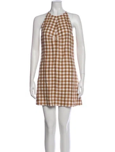 Pre-owned Asceno Linen Mini Dress In Brown