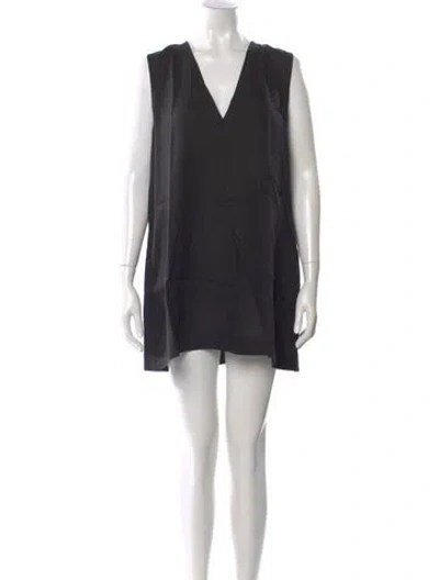 Pre-owned Asceno Linen Mini Dress W/ Tags In Black