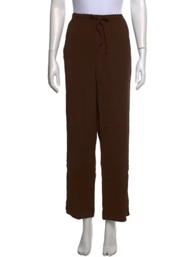 Pre-owned Asceno Linen Straight Leg Pants In Brown