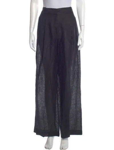 Pre-owned Asceno Linen Wide Leg Pants In Blue