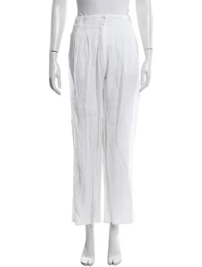 Pre-owned Asceno Linen Wide Leg Pants In White