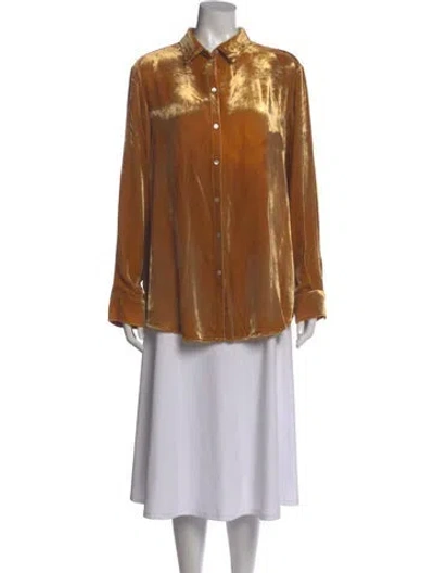Pre-owned Asceno Long Sleeve Blouse In Brown