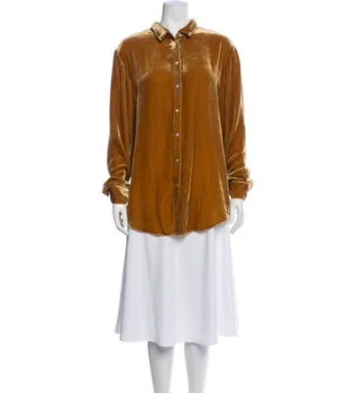 Pre-owned Asceno Long Sleeve Blouse In Gold