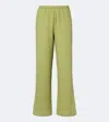 Asceno The Loreto Cotton-blend Straight-leg Pants In Green