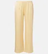 Asceno Loreto Silk Charmeuse Wide-leg Pants In Yellow