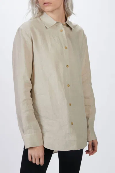 Asceno Milan Shirt In Oat In White