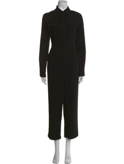 Pre-owned Asceno Mock Neck Jumpsuit In Black