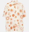 Asceno Montauk Linen And Cotton Bowling Shirt In White
