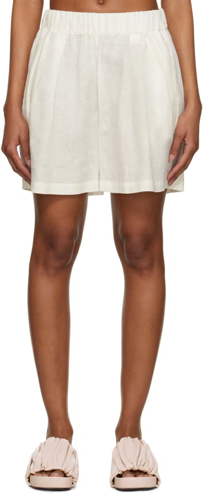 Asceno Off-white Zurich Shorts In Lemon