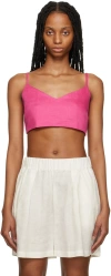 Asceno Ezra Linen Bra Top In Hot Pink