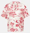 Asceno Pragua Printed Silk Twill Shirt In Red