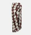 Asceno Printed Silk Beach Cover-up