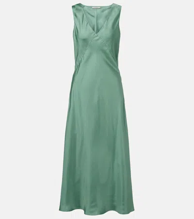 Asceno Provence Silk Twill Slip Dress In Green