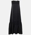 Asceno Rhea Silk Charmeuse Midi Dress In Black