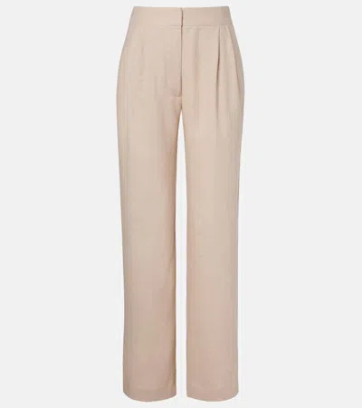 Asceno Rivello Linen Wide-leg Pants In Neutral