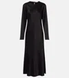 Asceno Salina Silk Charmeuse Maxi Dress In Black