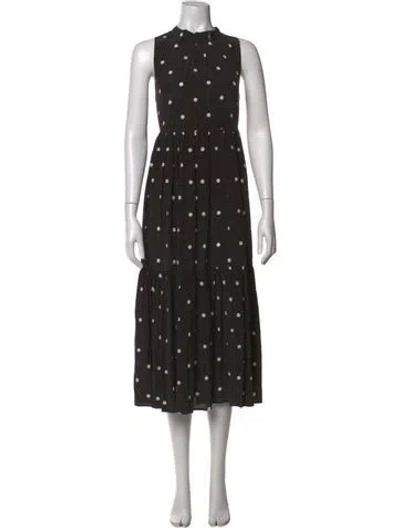 Pre-owned Asceno Silk Long Dress In Black