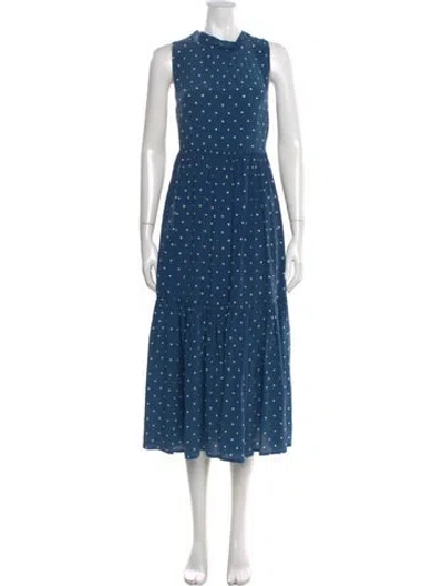 Pre-owned Asceno Silk Long Dress In Blue