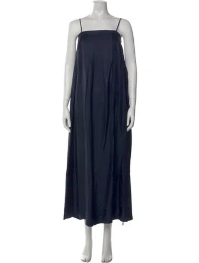 Pre-owned Asceno Silk Long Dress In Blue