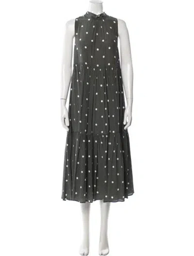 Pre-owned Asceno Silk Long Dress In Gray