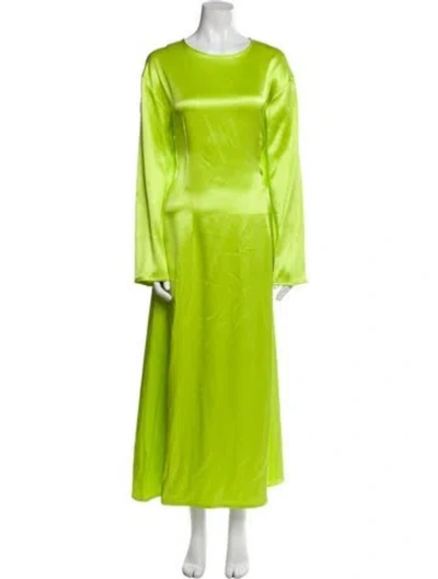 Pre-owned Asceno Silk Long Dress In Green