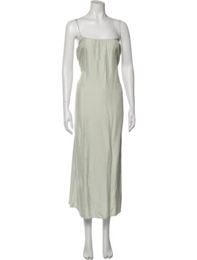 Pre-owned Asceno Silk Long Dress In Green