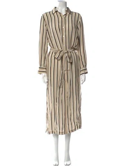 Pre-owned Asceno Silk Long Dress In Neutral