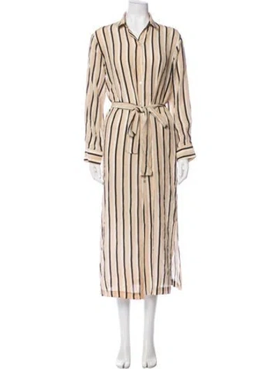 Pre-owned Asceno Silk Long Dress In Neutral