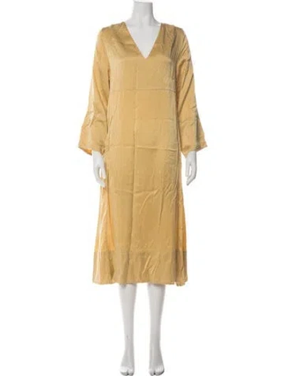 Pre-owned Asceno Silk Long Dress In Neutrals