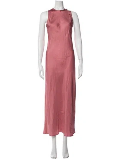 Pre-owned Asceno Silk Long Dress In Pink
