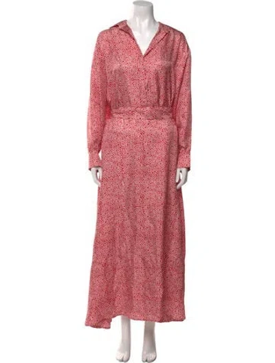 Pre-owned Asceno Silk Long Dress In Red