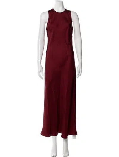 Pre-owned Asceno Silk Long Dress In Red