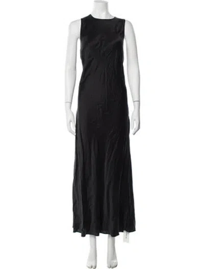 Pre-owned Asceno Silk Long Dress W/ Tags In Black