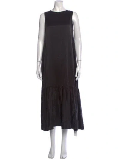 Pre-owned Asceno Silk Long Dress W/ Tags In Black