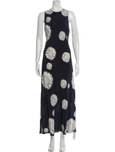 Pre-owned Asceno Silk Long Dress W/ Tags In Blue