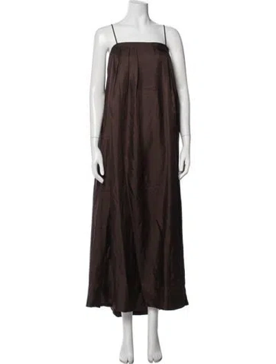 Pre-owned Asceno Silk Long Dress W/ Tags In Brown