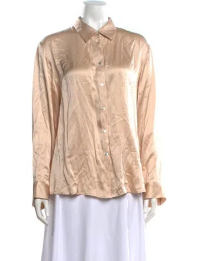 Pre-owned Asceno Silk Long Sleeve Blouse In Neutrals