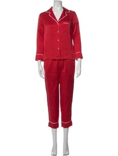 Pre-owned Asceno Silk Pajamas In Red