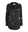 Asceno Silk Paris Pyjama Shirt In Black