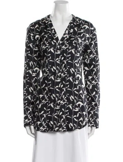 Pre-owned Asceno Silk Printed Pajamas In Blue