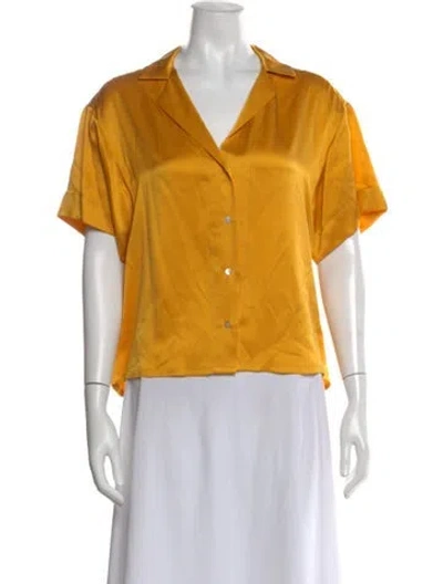 Pre-owned Asceno Silk V-neck Blouse In Yellow