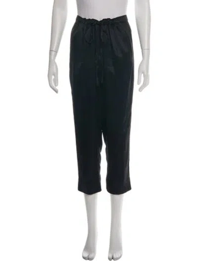 Pre-owned Asceno Silk Wide Leg Pants In Black