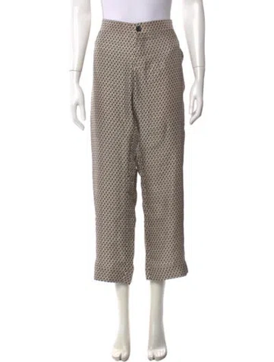 Pre-owned Asceno Silk Wide Leg Pants In Black/neutrals