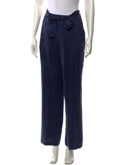 Pre-owned Asceno Silk Wide Leg Pants In Blue