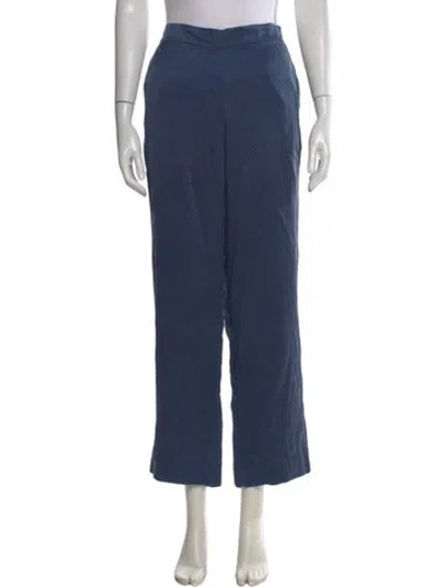 Pre-owned Asceno Silk Wide Leg Pants In Blue