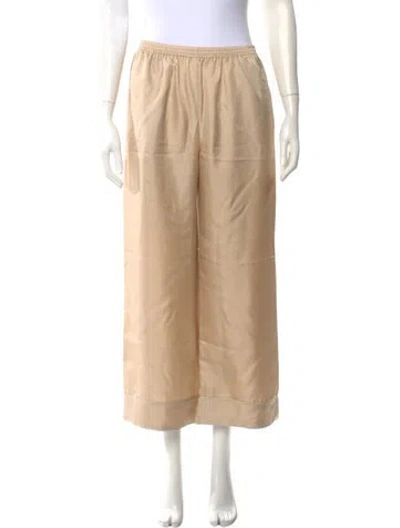 Pre-owned Asceno Silk Wide Leg Pants In Neutral