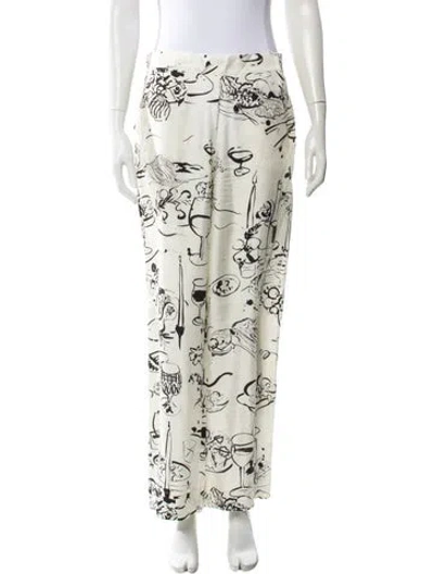 Pre-owned Asceno Silk Wide Leg Pants In Neutral