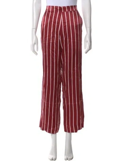 Pre-owned Asceno Silk Wide Leg Pants In Red