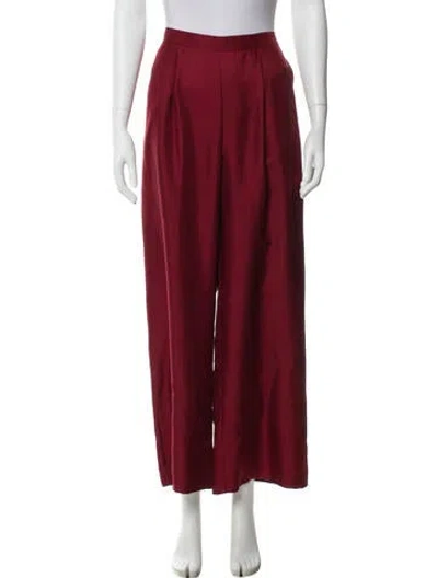 Pre-owned Asceno Silk Wide Leg Pants In Red