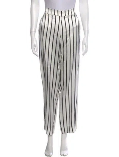 Pre-owned Asceno Silk Wide Leg Pants In White